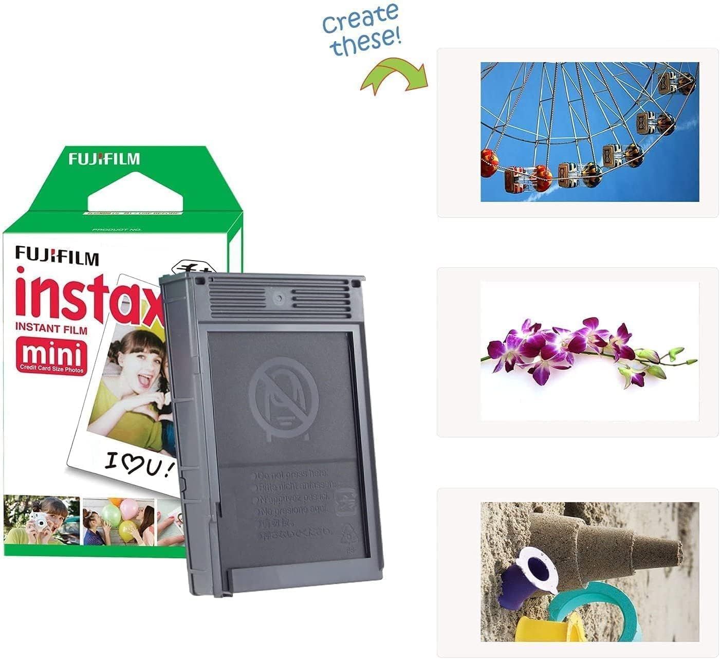 Demonstrates the variety of subjects and occasions the instant film can capture, from Ferris wheels to flowers to beach toys, showing shoppers the product's…