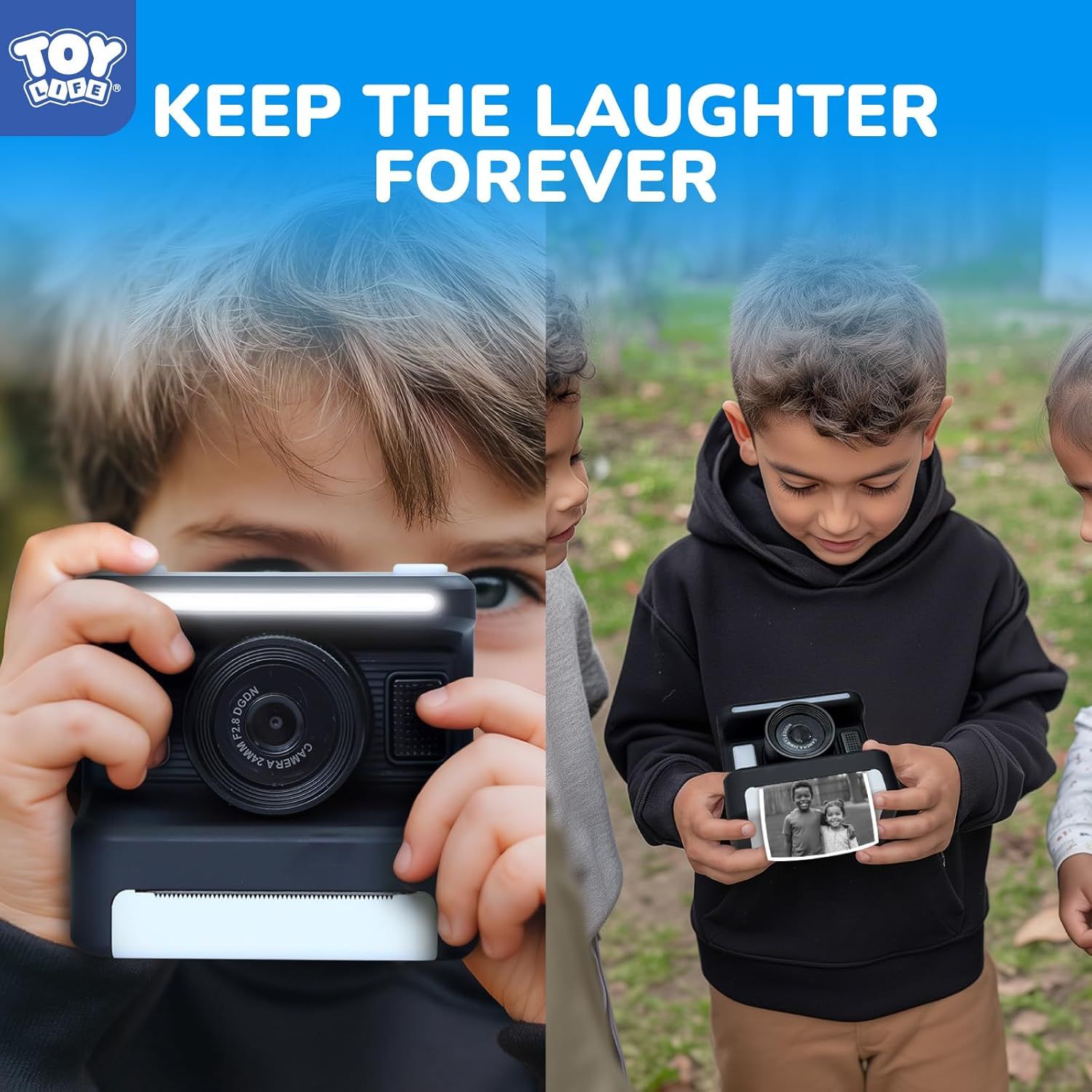 Shows the product being enjoyed by children in a real-world outdoor setting, creating an emotional connection and demonstrating the product's appeal for…