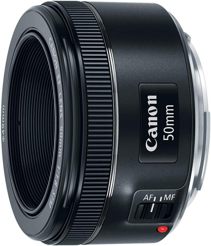 Provides a clean, catalog-style view of the Canon 50mm camera lens on a white background with no additional text or design elements, allowing shoppers to see the product clearly.