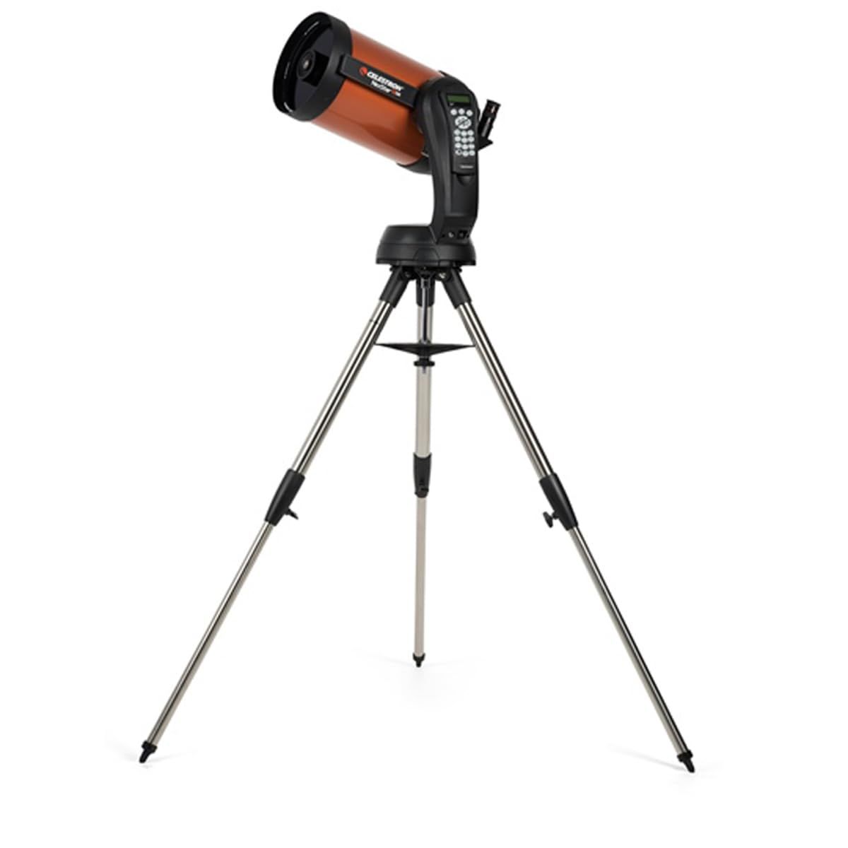 Provides a clean, catalog-style view of the telescope with tripod on a white background, allowing shoppers to see the complete product setup without…