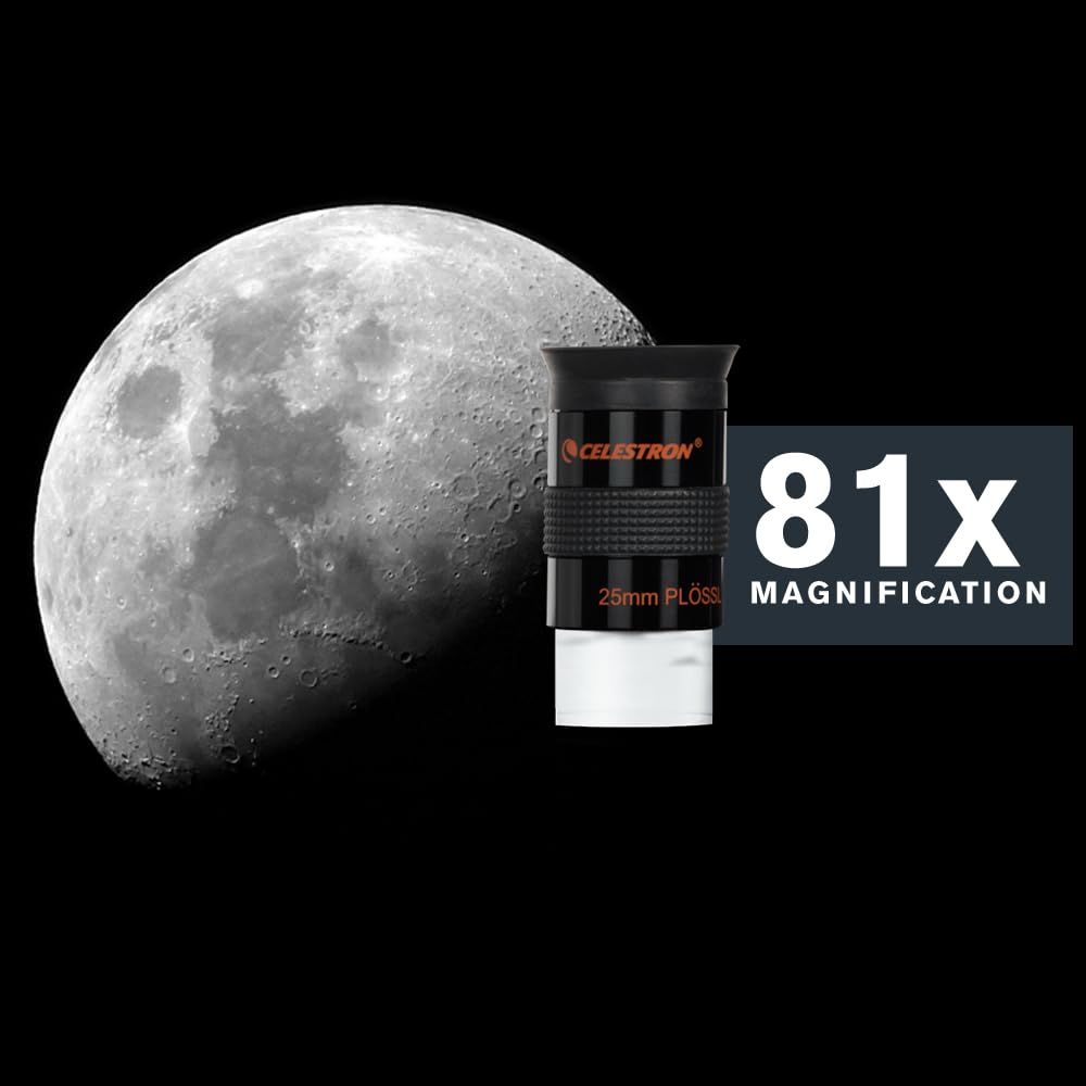 Communicates the powerful magnification capability of the telescope eyepiece to help shoppers understand the product's performance and ability to view distant…