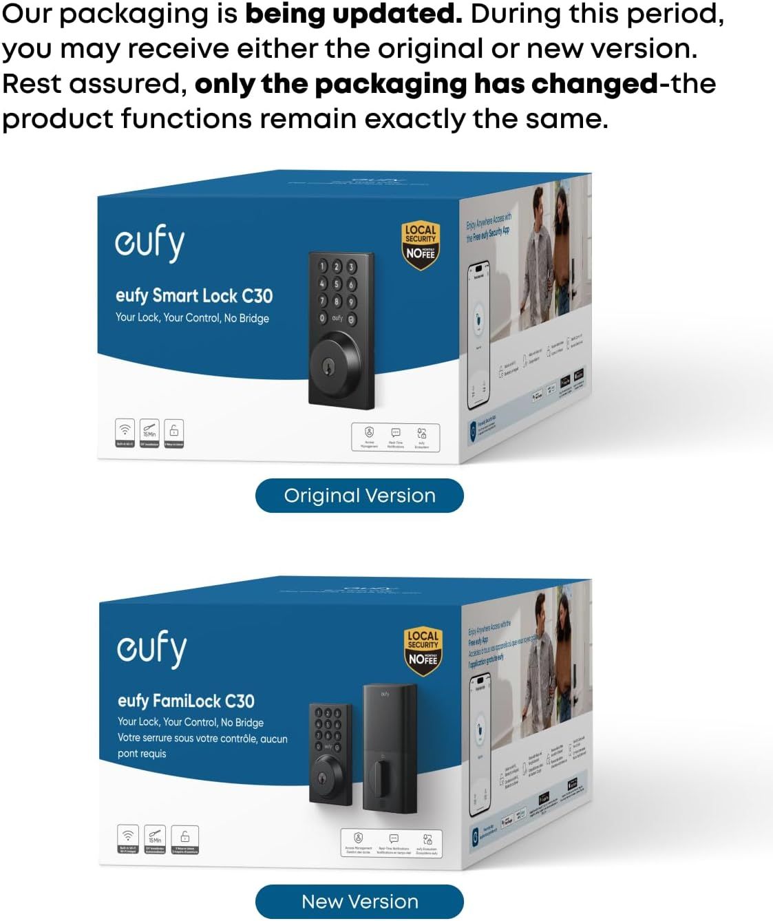 Informs shoppers that the product packaging is being updated and they may receive either version, reassuring them that only the packaging has changed while…