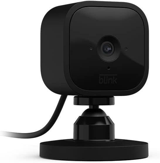 Provides a clean, catalog-style view of the Blink security camera on its mount, allowing shoppers to see the product clearly without distractions.