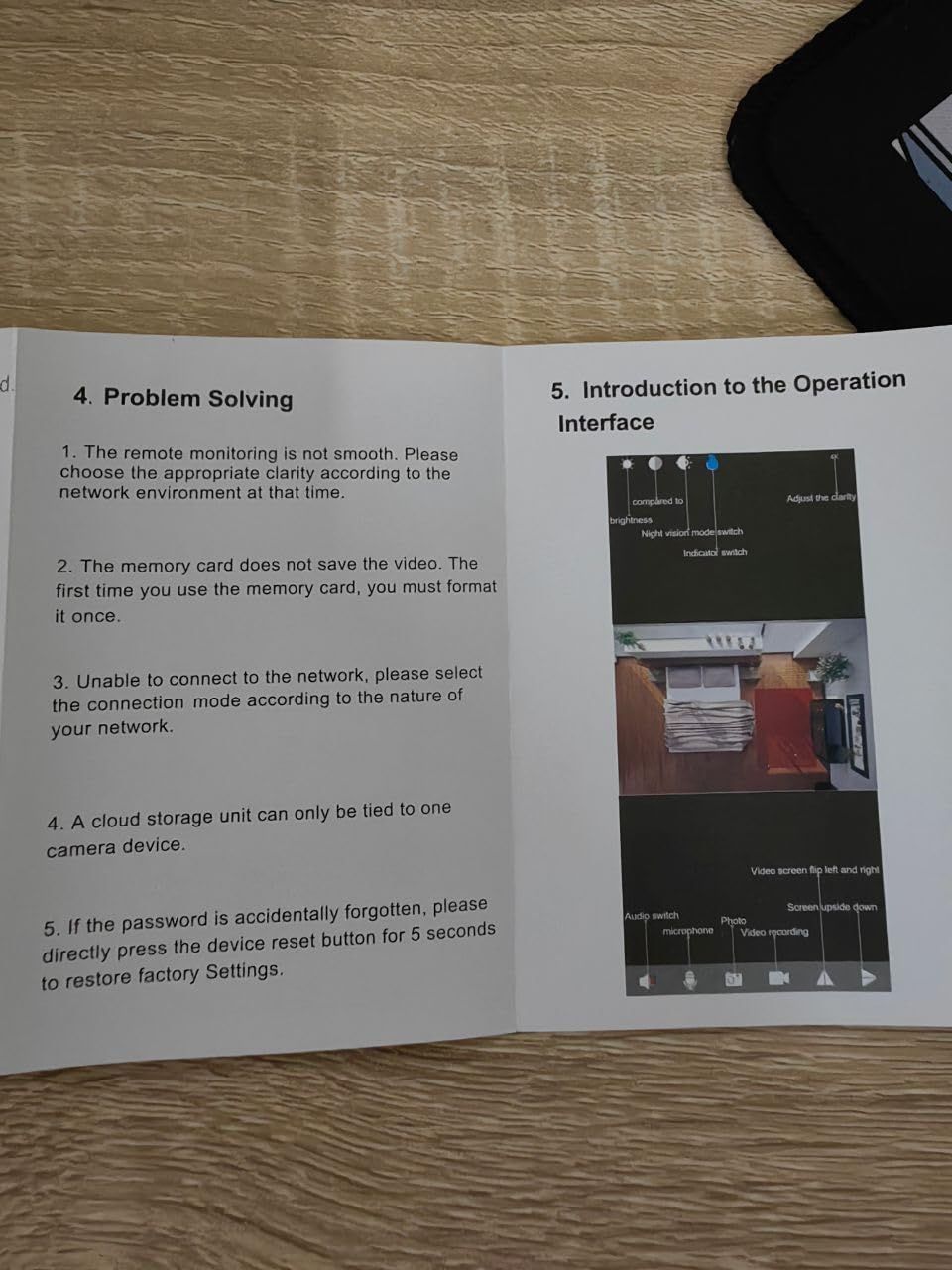 This image explains how to use the product's operation interface and provides troubleshooting guidance for common problems, helping shoppers understand setup and usage.