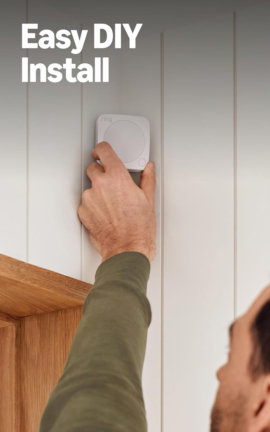 Demonstrates the simplicity of installing the Ring device, reassuring shoppers that no professional installation is required and they can set it up themselves quickly. Highlights the ease of…