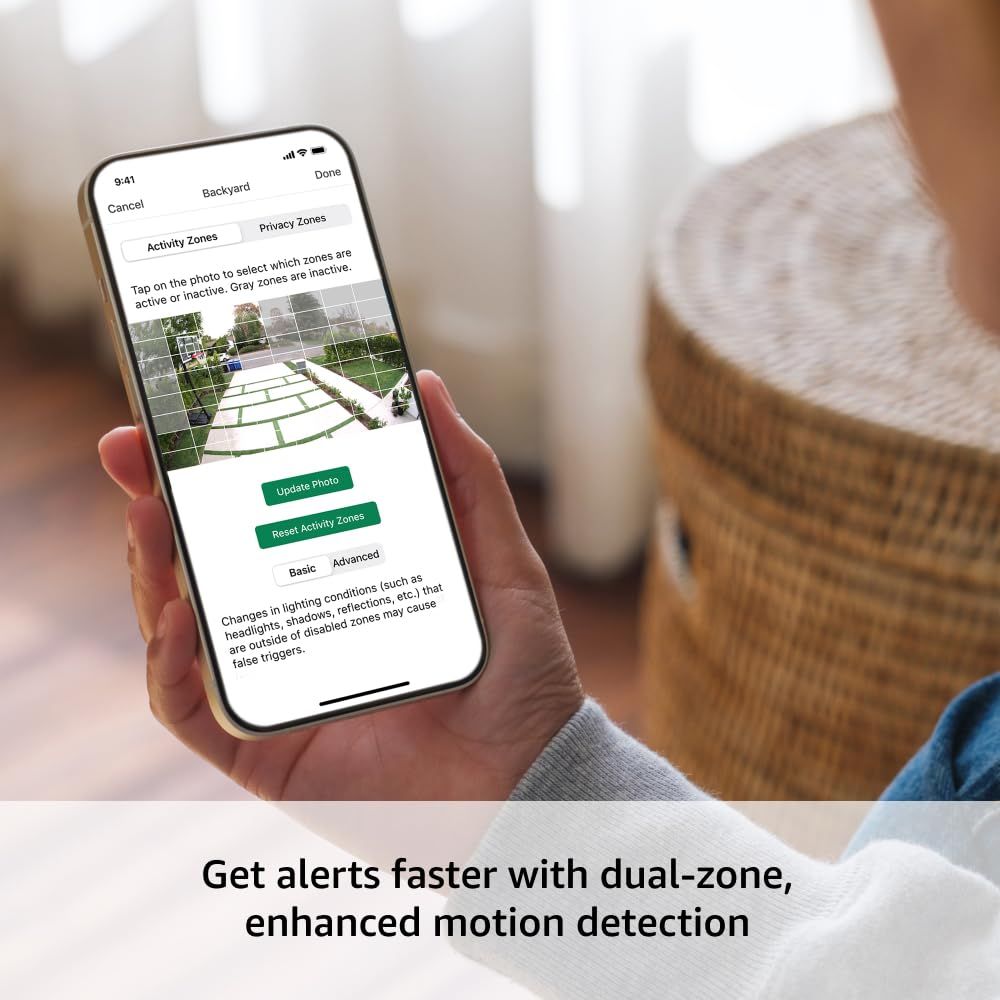 Demonstrates how to set up and configure activity zones and privacy zones through the mobile app interface, showing shoppers the ease of customizing motion…