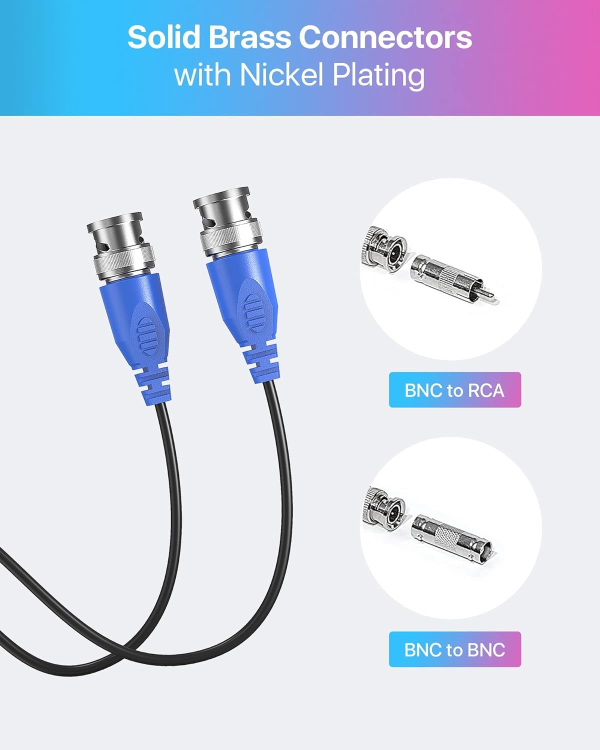 Highlights the high-quality construction of the cable connectors to reassure shoppers about durability and signal quality.