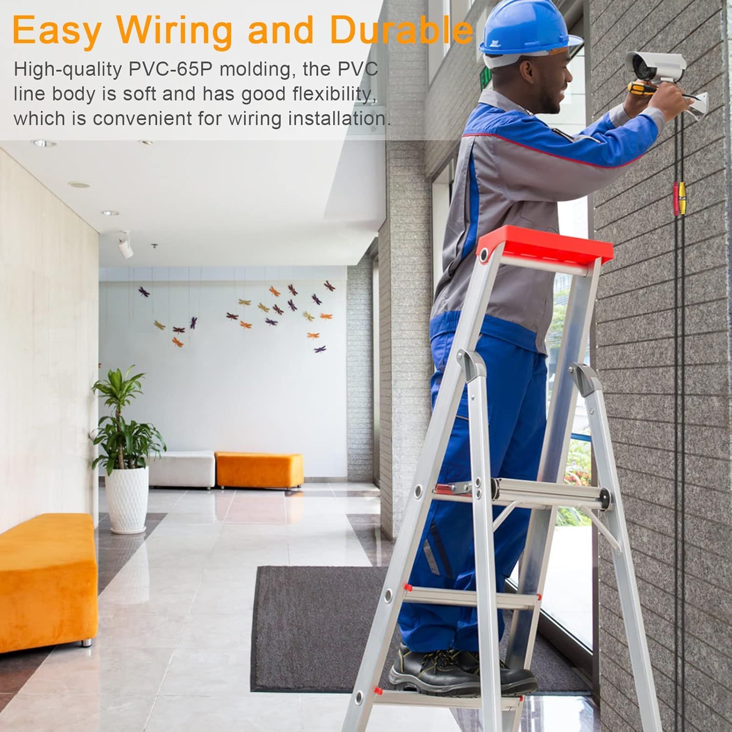 Communicates that the product (PVC cable/wire management) is easy to install and durable, reassuring shoppers that it's flexible and convenient for wiring work.