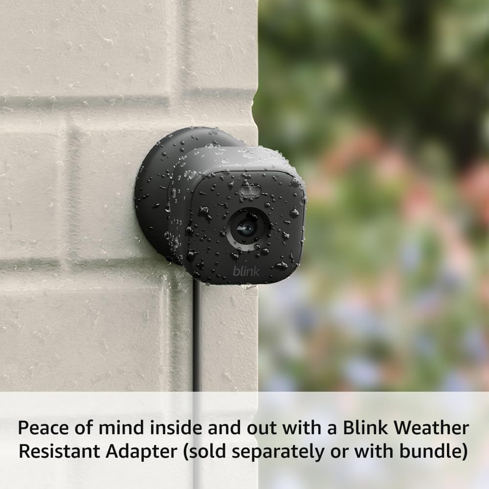Demonstrates the product's waterproof capability by showing water droplets on the camera, reassuring shoppers it can withstand outdoor weather conditions.