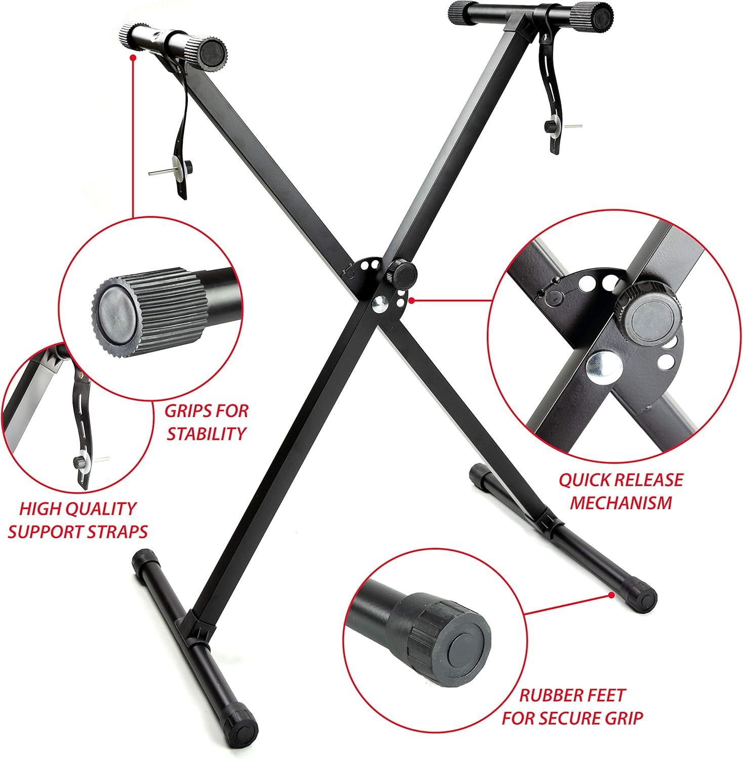 This image breaks down the physical components of the bike stand to help shoppers understand its construction quality and functional parts, reassuring them of its stability and ease of use.