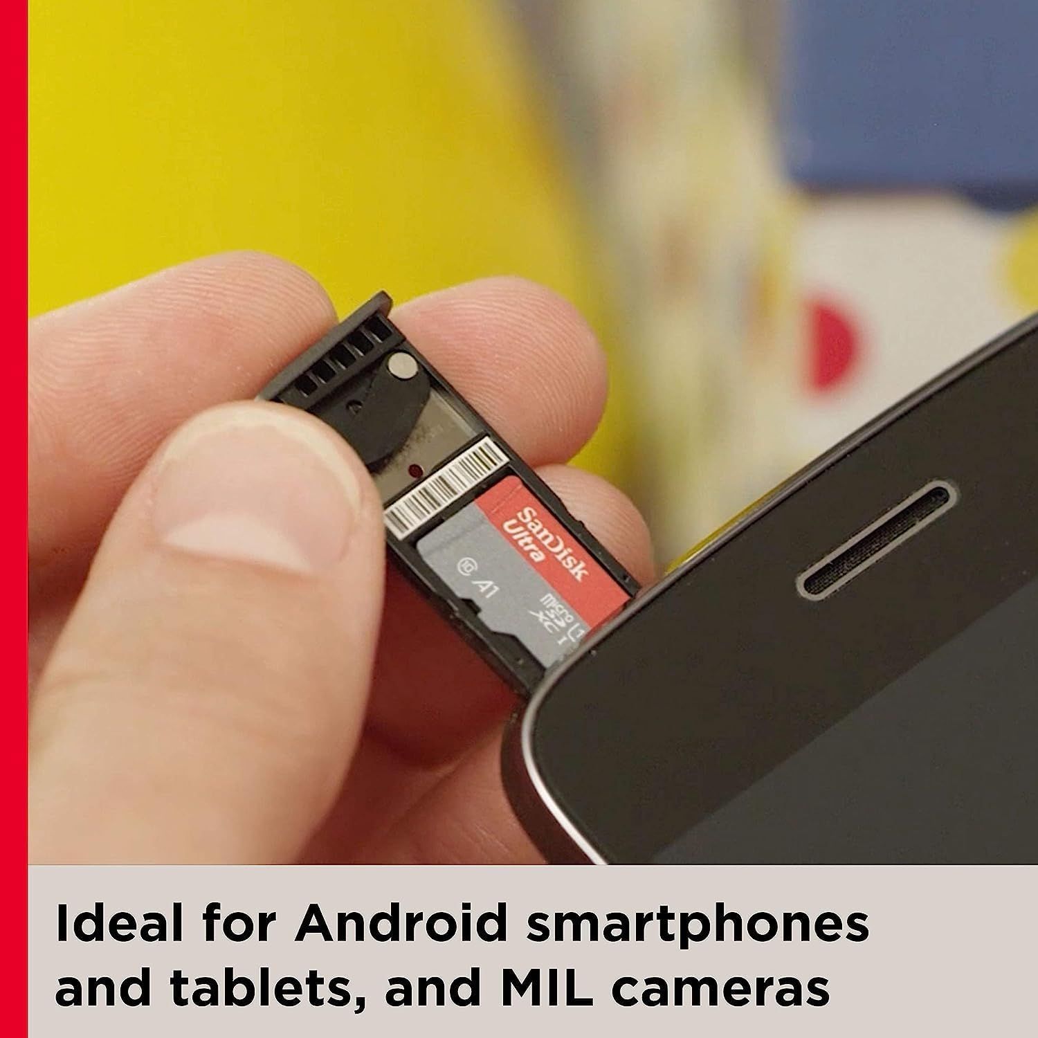 Demonstrates the product's compatibility with multiple device types (Android smartphones, tablets, and MIL cameras) to reassure shoppers of its versatility and broad use cases.