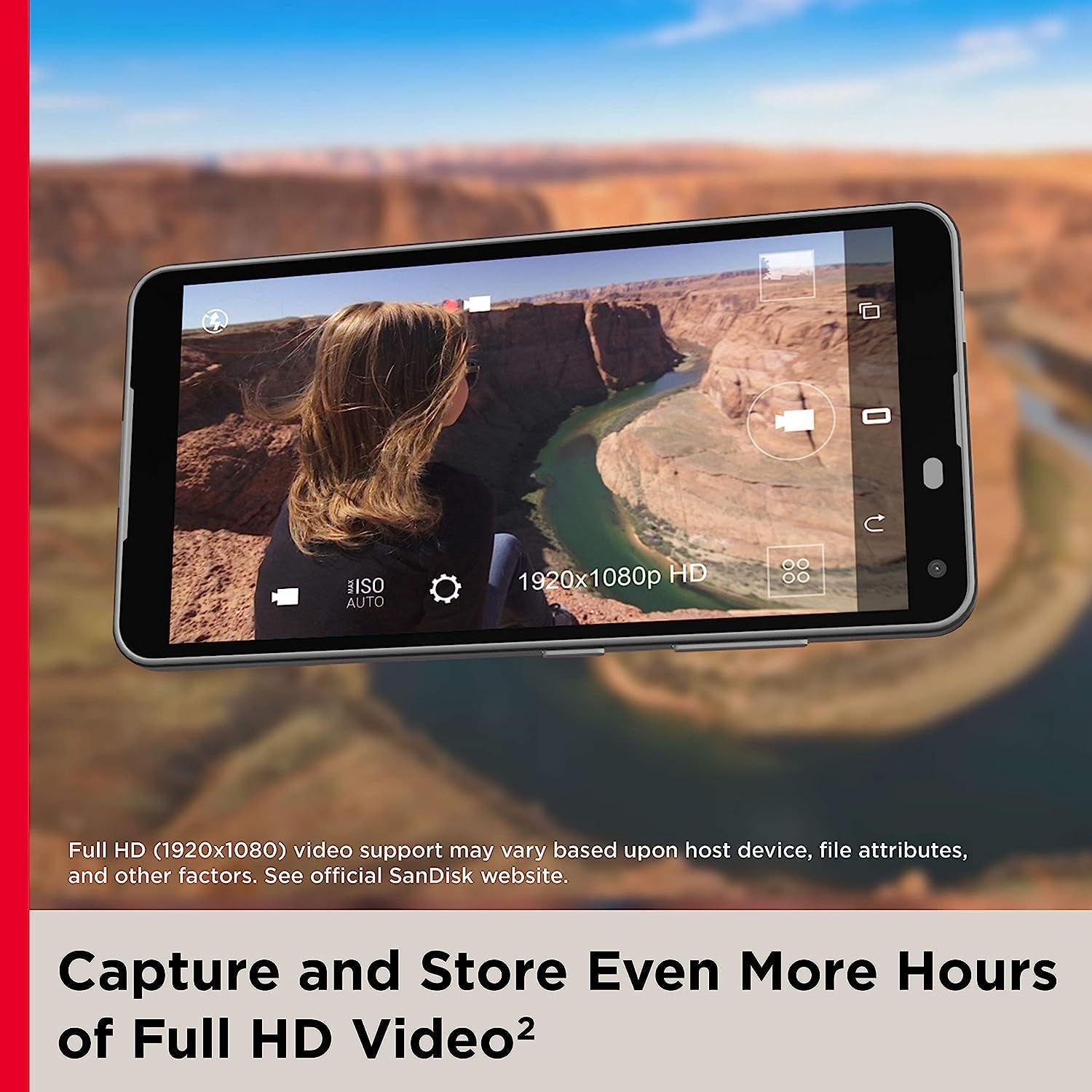 Communicates the high-definition video recording capability of the product, emphasizing the quality and resolution to reassure shoppers they can capture professional-quality footage. Highlights the…