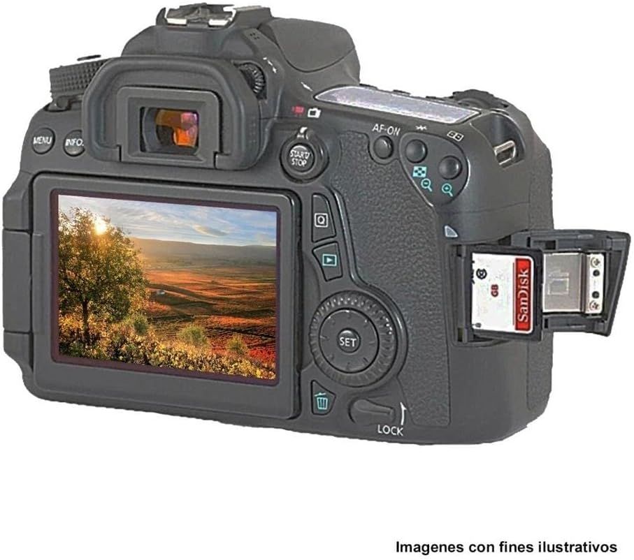 Demonstrates the camera's physical features and components, including the dual memory card slots, flip-out LCD screen, viewfinder, and control interface to help shoppers understand the product's…