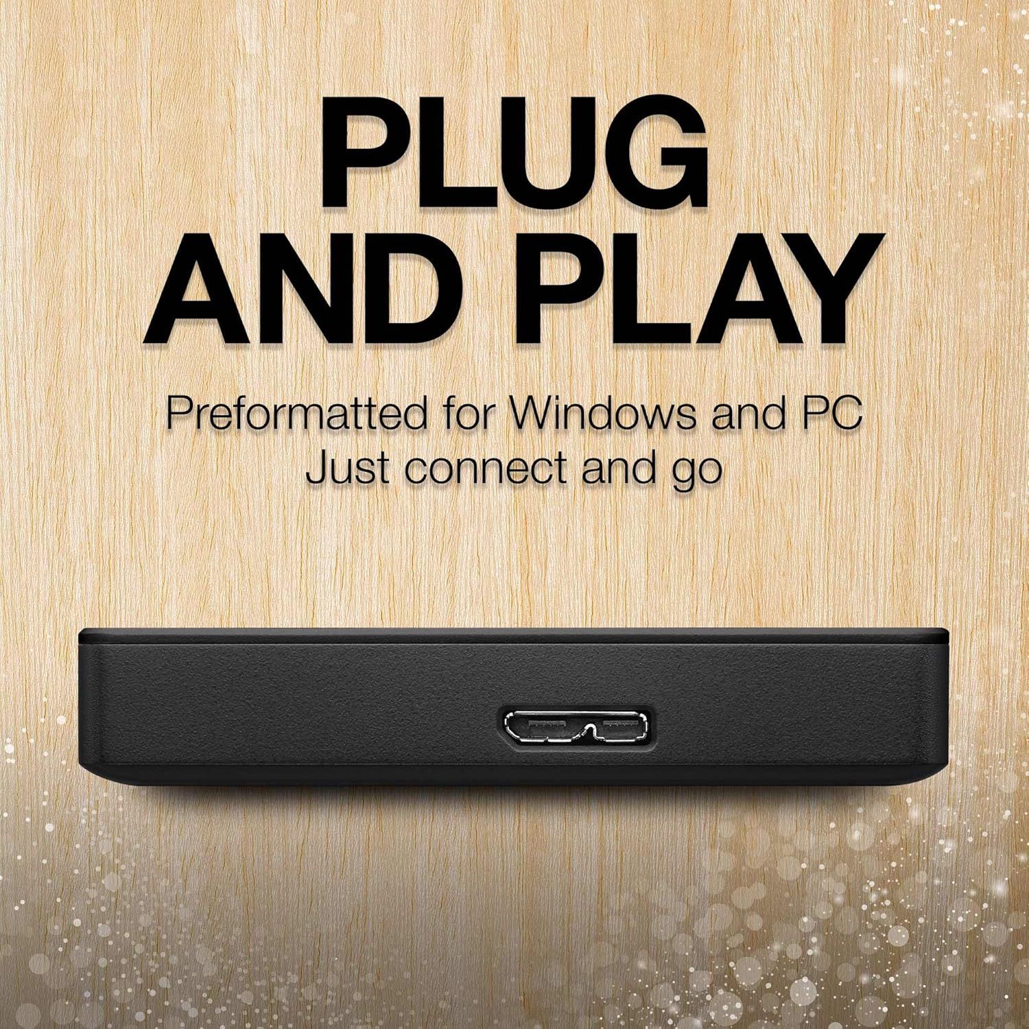 Communicates that the product is preformatted and ready to use immediately with Windows and PC systems, emphasizing ease of use and no setup hassle.