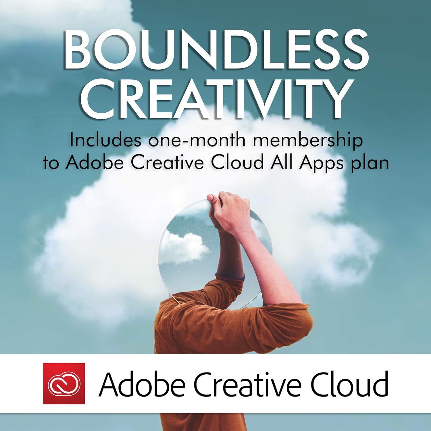 Communicates that the product includes a one-month membership to Adobe Creative Cloud All Apps plan, emphasizing the brand partnership and added value to the shopper.