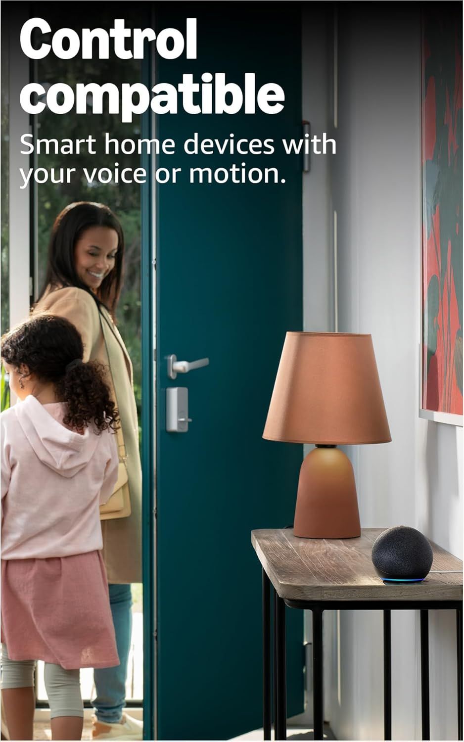 Communicates that the product is compatible with smart home systems and can be controlled via voice or motion, reassuring shoppers about integration and ease…