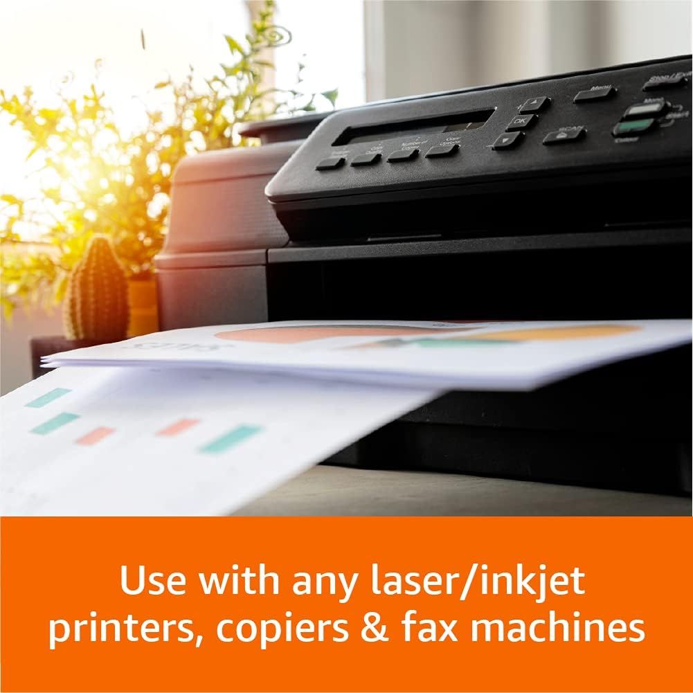 Communicates that the product (likely paper or printing supplies) is compatible with multiple types of office equipment including laser printers, inkjet…