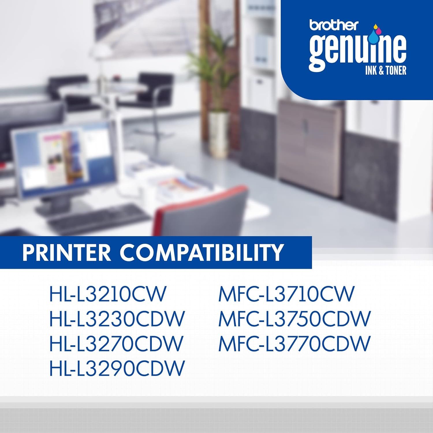 Communicates which Brother printer models are compatible with this genuine ink and toner product, helping shoppers verify fit before purchase.