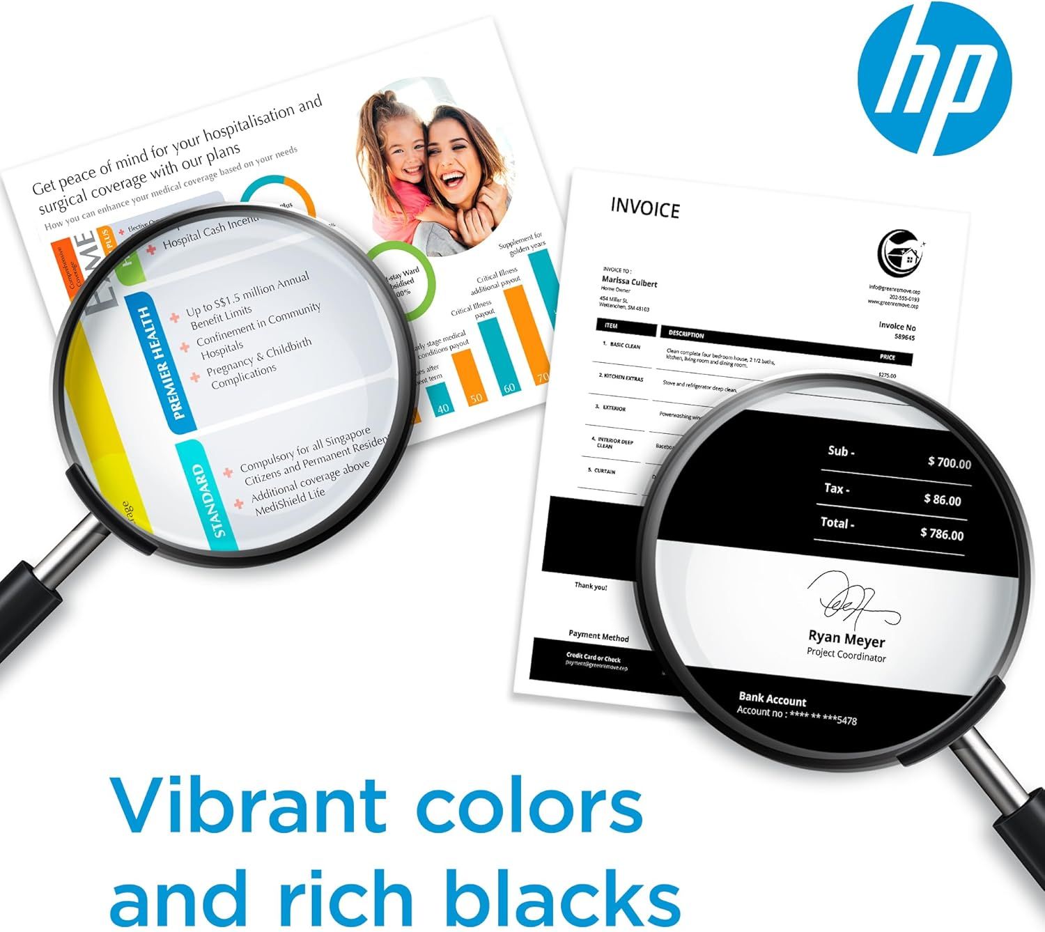 Highlights the HP printer's ability to produce high-quality prints with vibrant colors and rich blacks, reassuring shoppers of superior print quality for both…