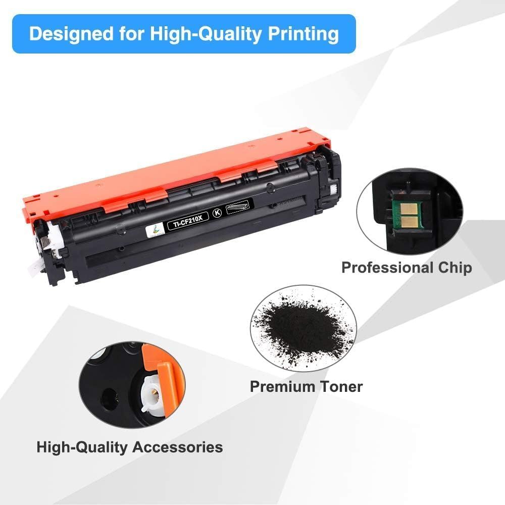 Breaks down the printer toner cartridge by highlighting its key internal components—professional chip, premium toner powder, and high-quality accessories—to…