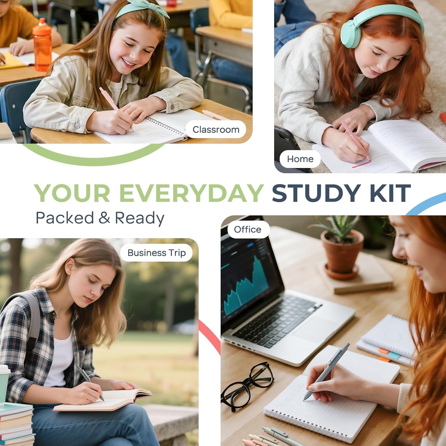 Demonstrates the versatility of the product by showing it can be used effectively across multiple environments and scenarios—classroom, home study, office…