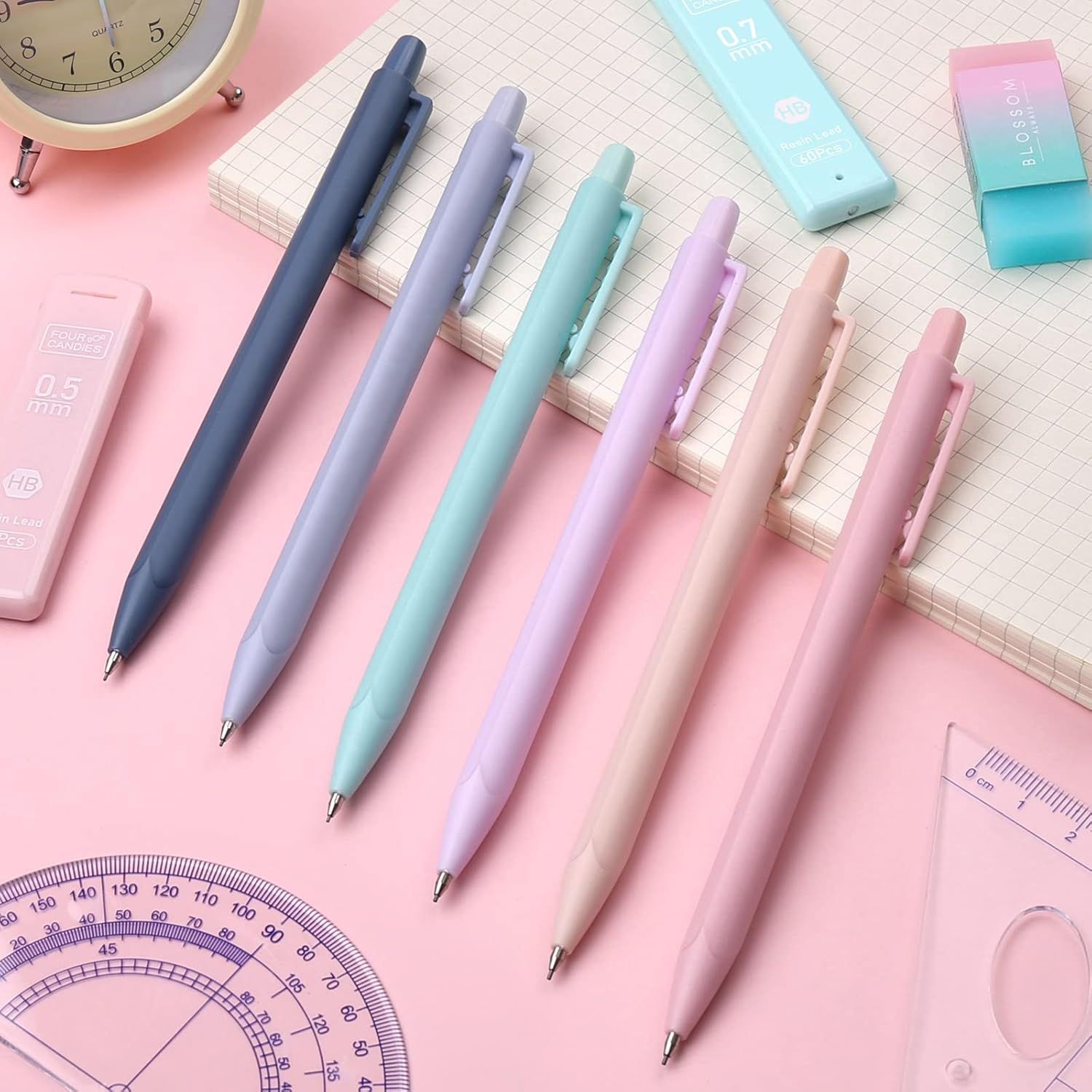 Displays the brand's product lineup showing multiple color options available for the pens, helping shoppers visualize the variety and choose their preferred…