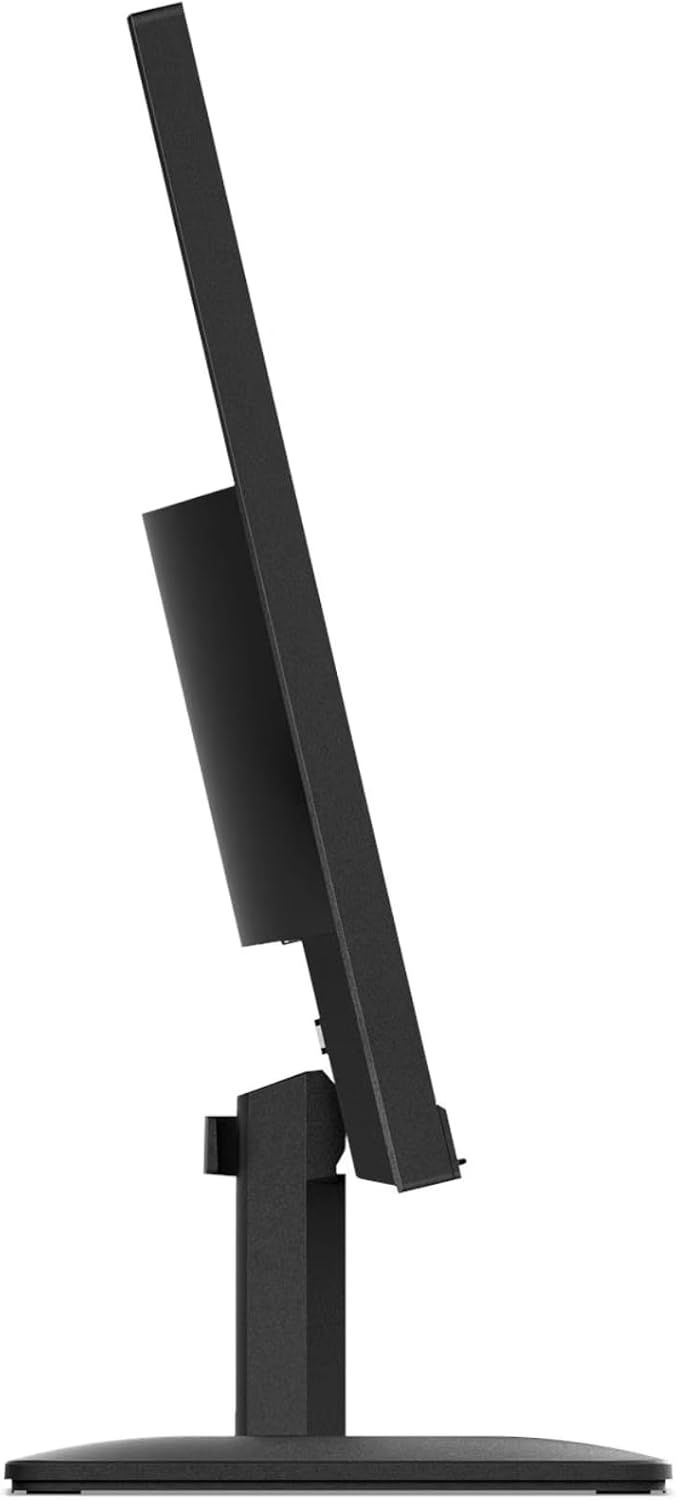 Displays the product's side profile on a clean white background to show the monitor's adjustable stand design and slim form factor.