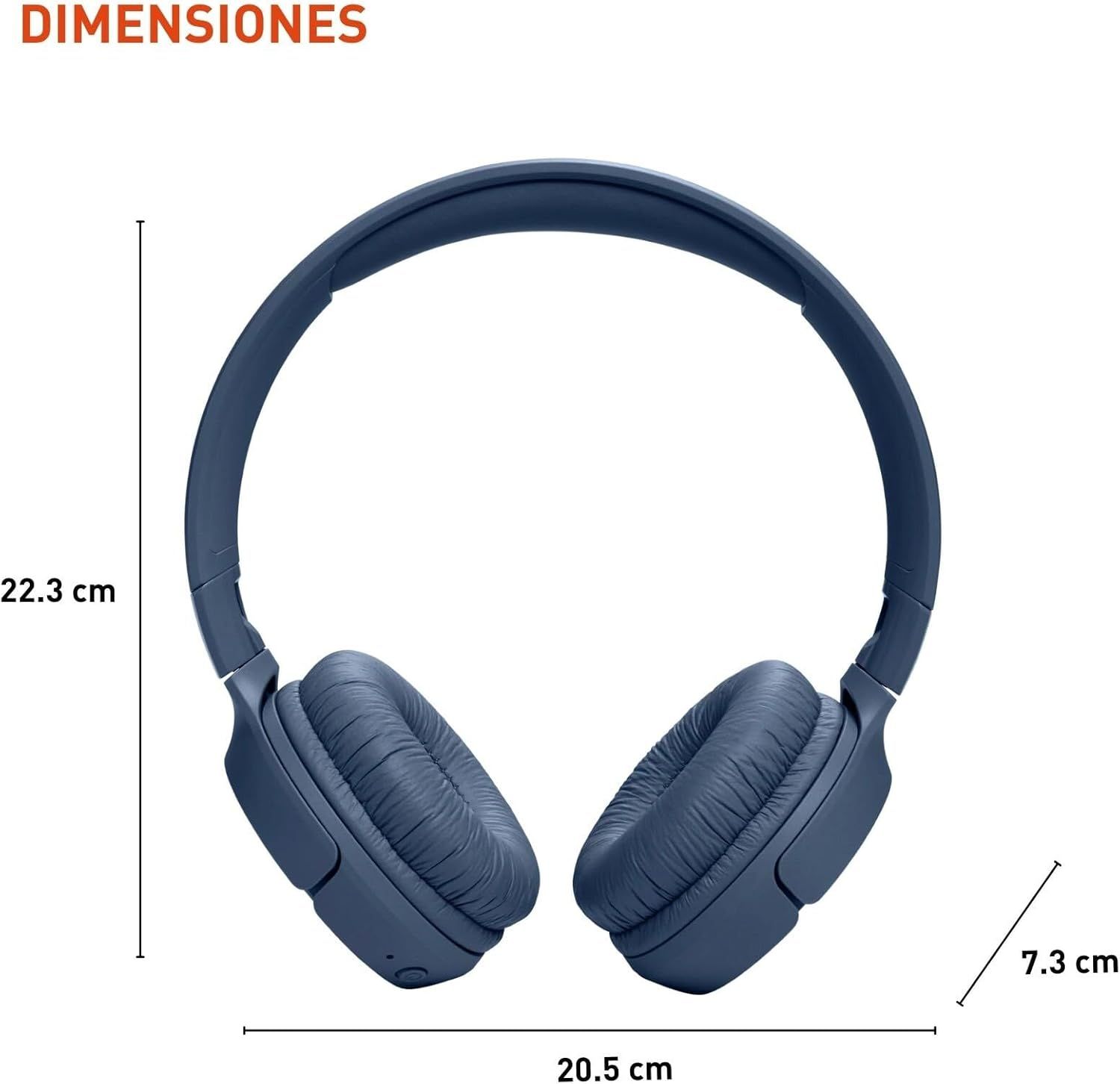 Communicates the exact physical size of the headphones to help shoppers understand how large the product is and whether it will fit their needs.