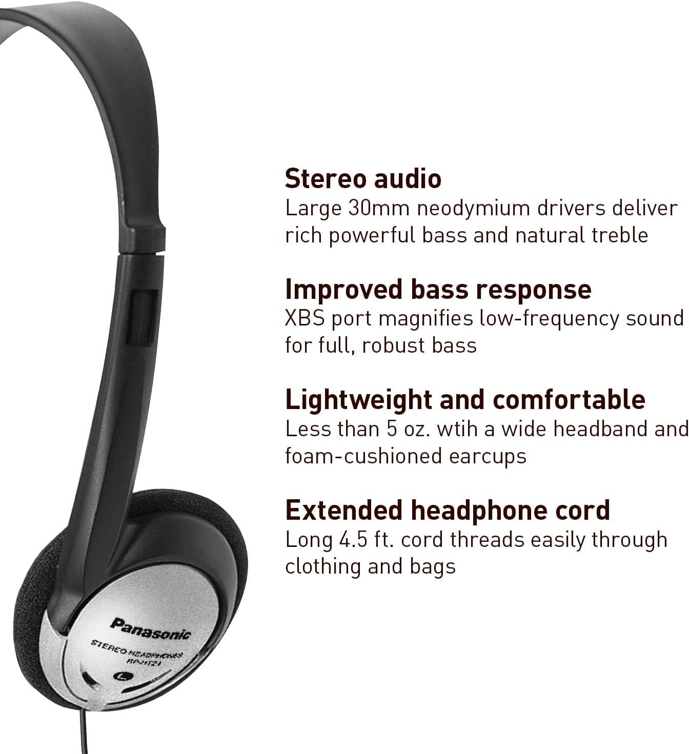 Communicates multiple distinct product benefits in a segmented layout to help shoppers understand the key features and advantages of these headphones.