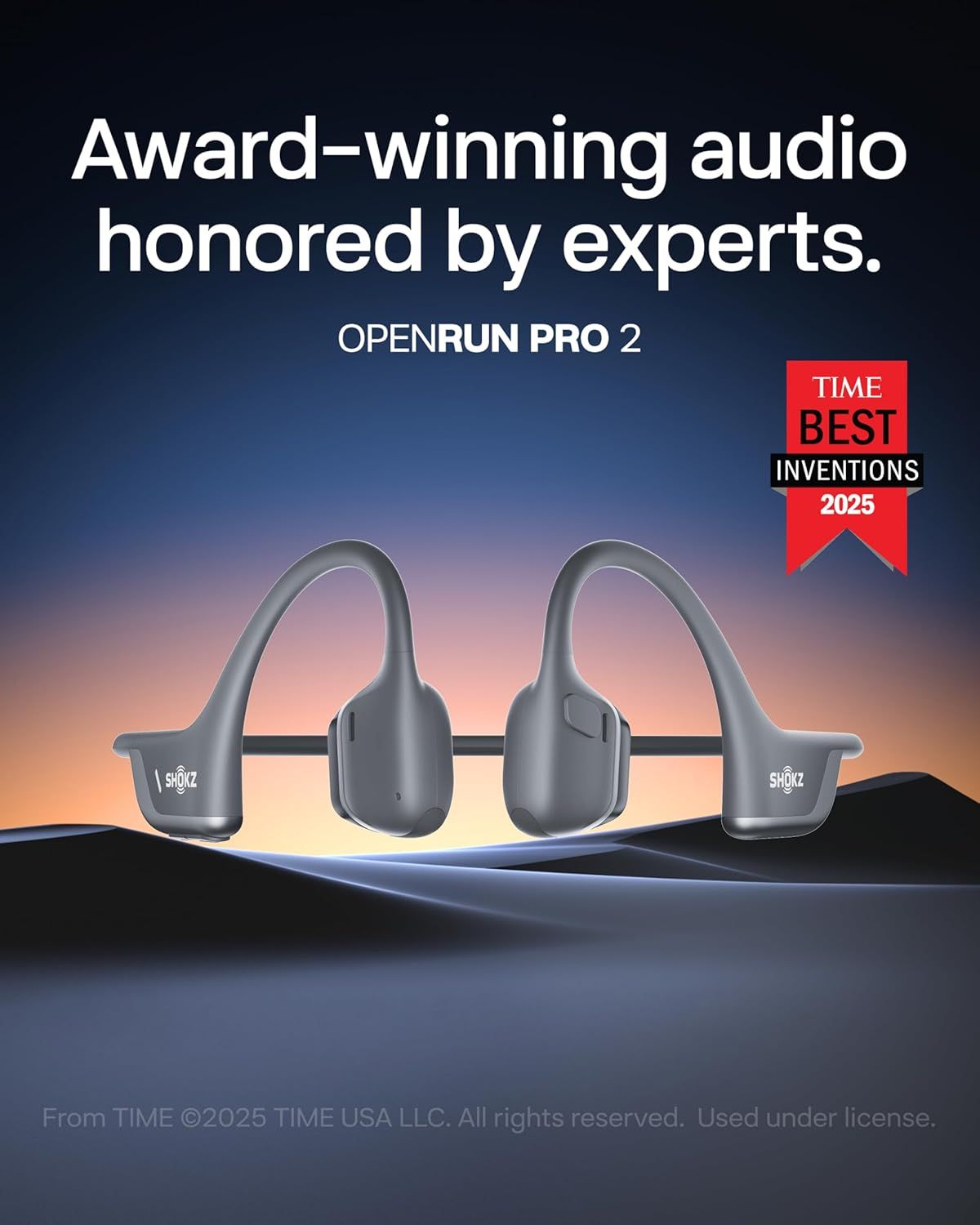 Communicates third-party credibility and prestige by showcasing the product's recognition from TIME magazine as one of the Best Inventions of 2025, building trust and social proof.