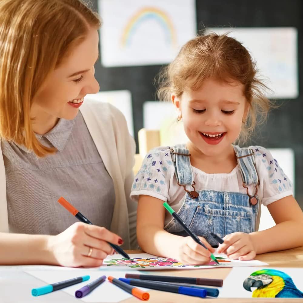 Shows the product being used in a real-world setting with a mother and child enjoying creative time together, helping shoppers visualize the product in everyday family life.