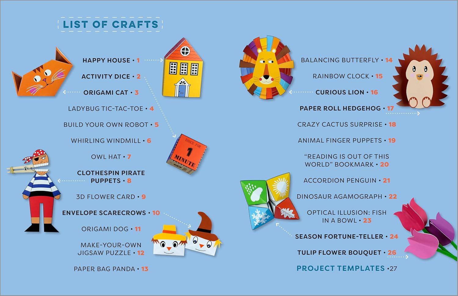 This image showcases the brand's complete product line of 27 different craft projects, helping shoppers understand the variety and range of creative activities included in the product.