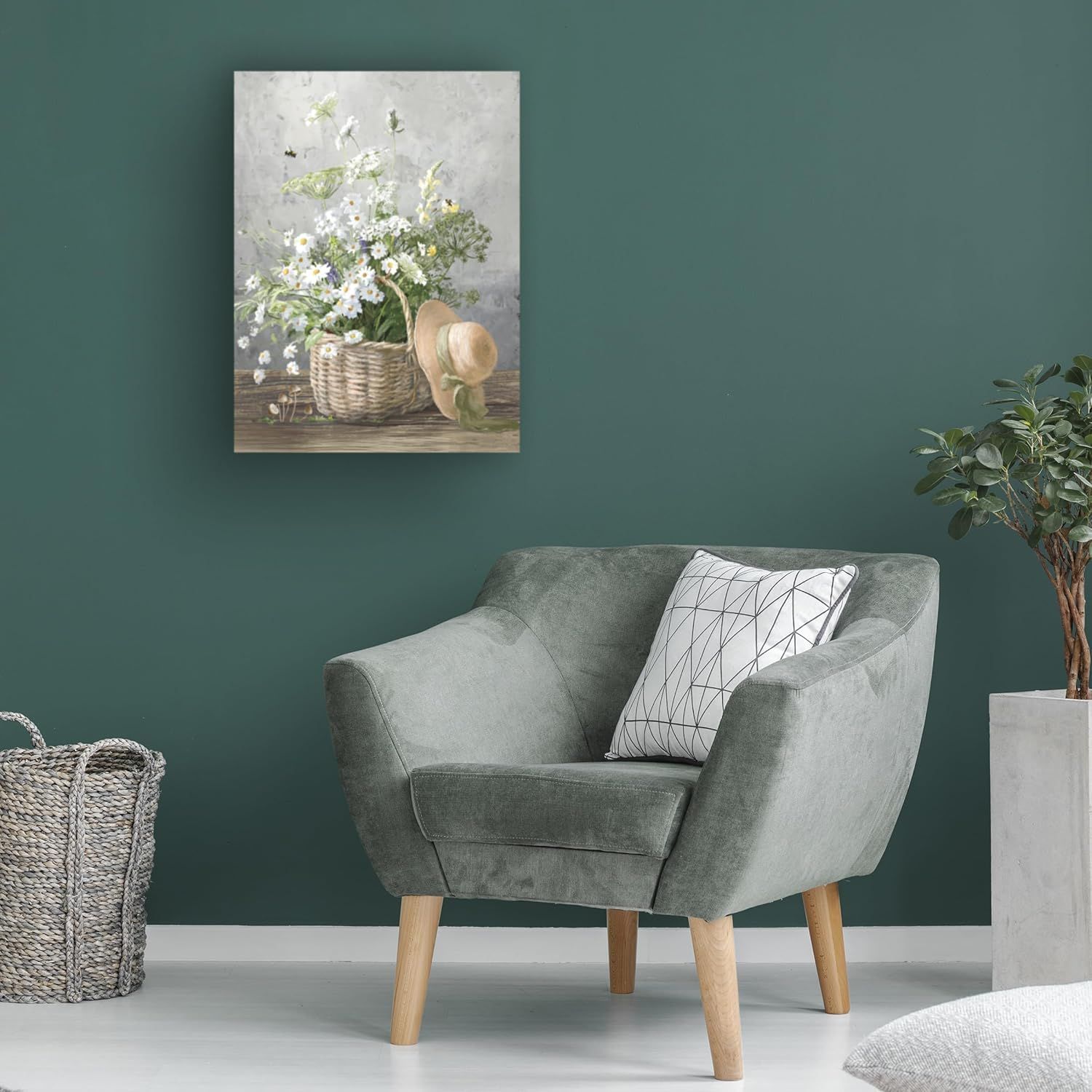 Demonstrates how the wall art product looks when displayed in a real home environment, helping shoppers visualize the product in their own living space.