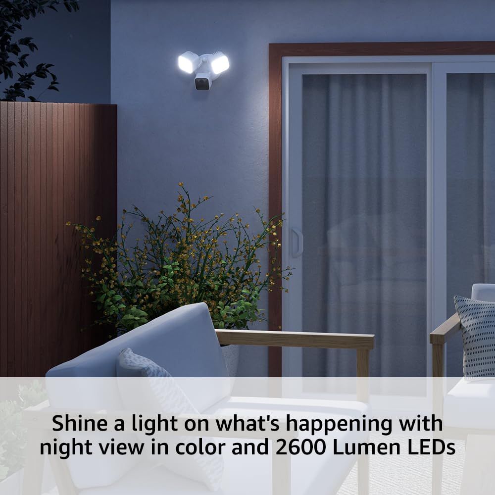Highlights the product's powerful 2600 lumen LED output and color night vision capability to reassure shoppers of superior brightness and security monitoring…