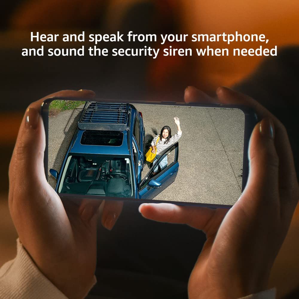 Communicates that the security system allows users to hear, speak, and trigger the siren remotely via smartphone, providing peace of mind and real-time…