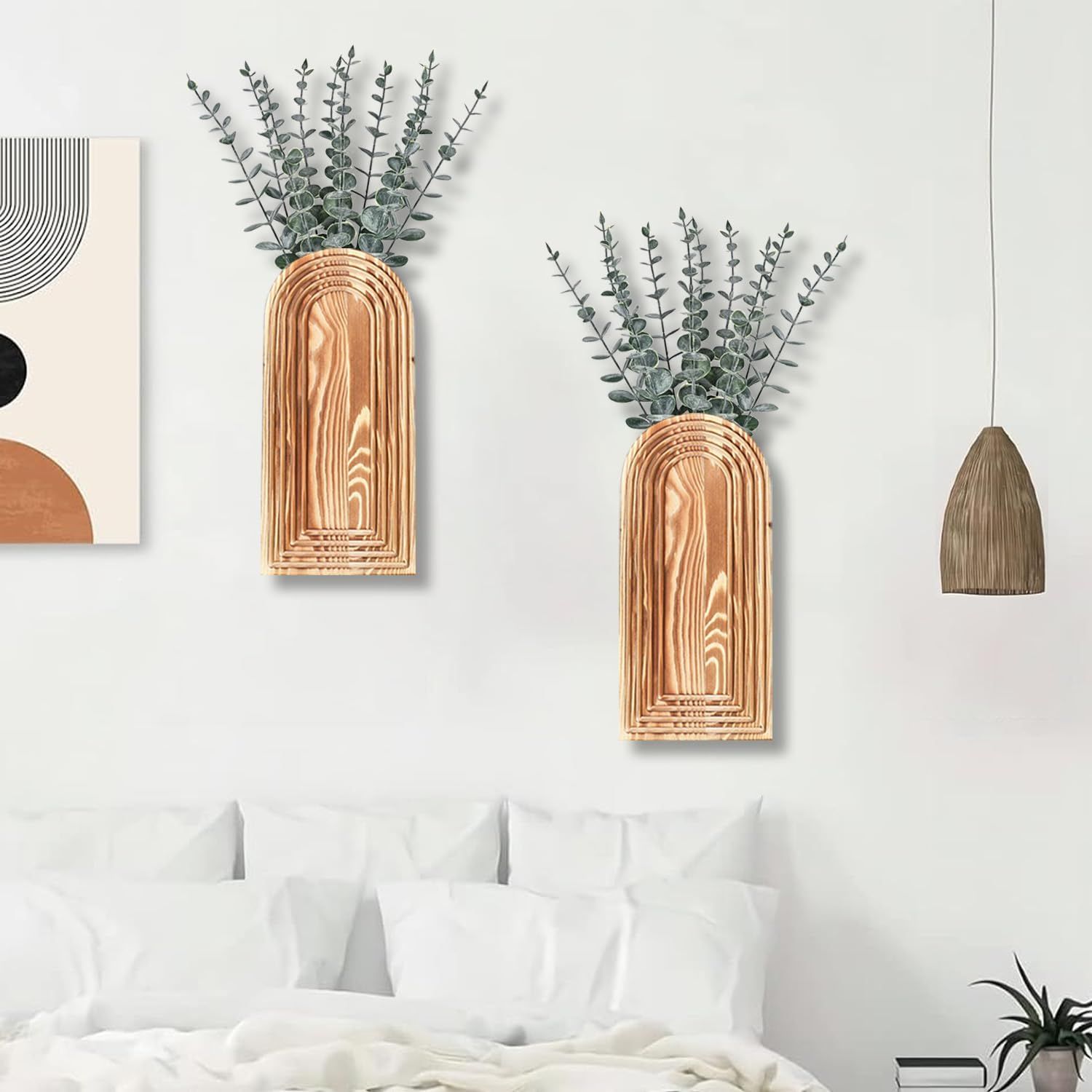 Demonstrates how the product looks when styled in a real-world bedroom environment, helping shoppers visualize the aesthetic appeal and placement in their own…
