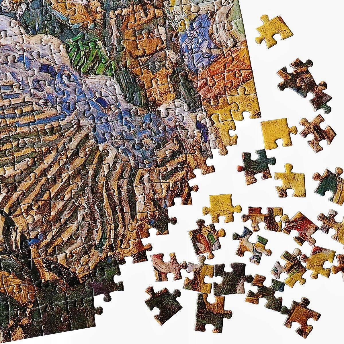 Shows the customer what they receive when purchasing the puzzle, displaying both the assembled portion and the remaining pieces to demonstrate completeness and quality of the product.