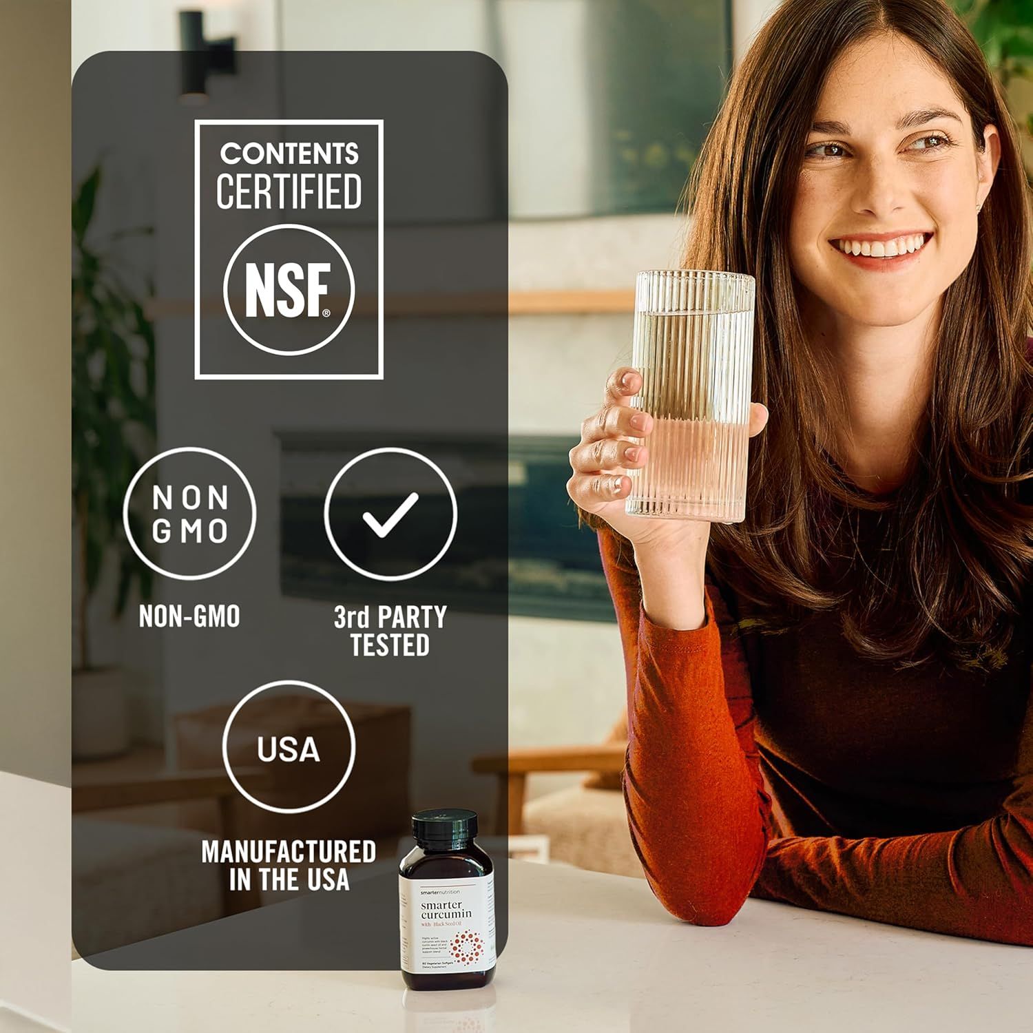Communicates multiple trust signals and quality certifications to reassure shoppers about the product's safety, quality standards, and manufacturing origin.