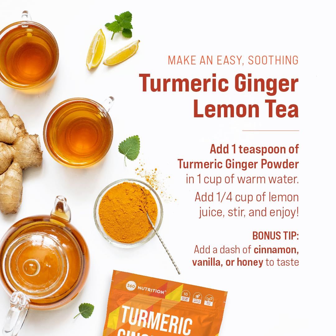 Provides step-by-step instructions for making turmeric ginger lemon tea, showing shoppers how easy it is to prepare the product and encouraging usage.…
