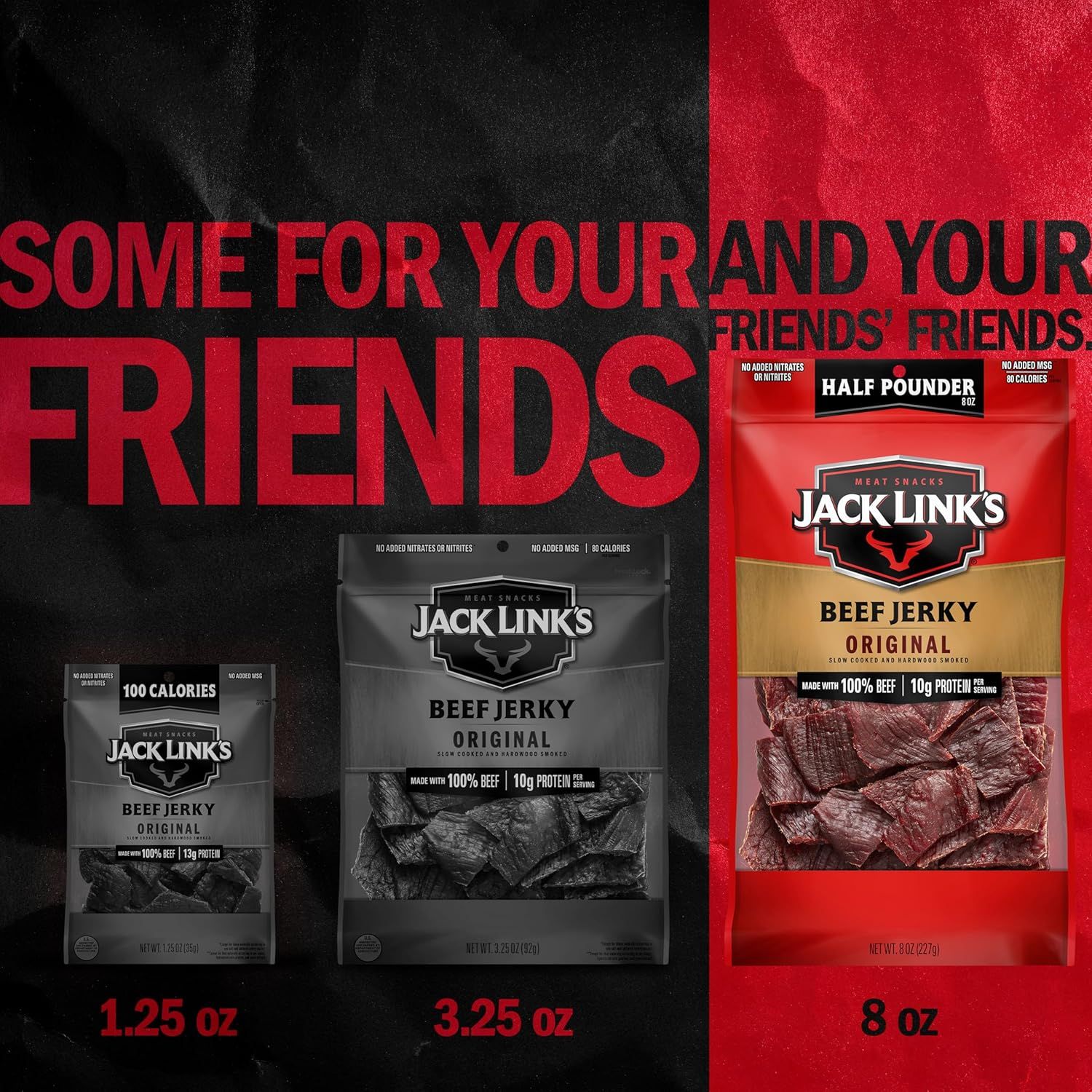 Displays the brand's product portfolio showing three different size options (1.25 oz, 3.25 oz, and 8 oz) to help shoppers choose the right package size for…