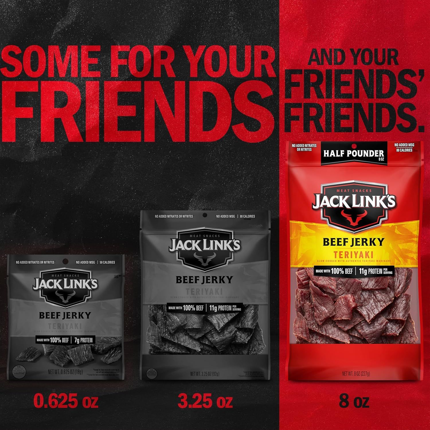 Displays the brand's product portfolio with three different size options (0.625 oz, 3.25 oz, and 8 oz) to help shoppers choose the right package size and…