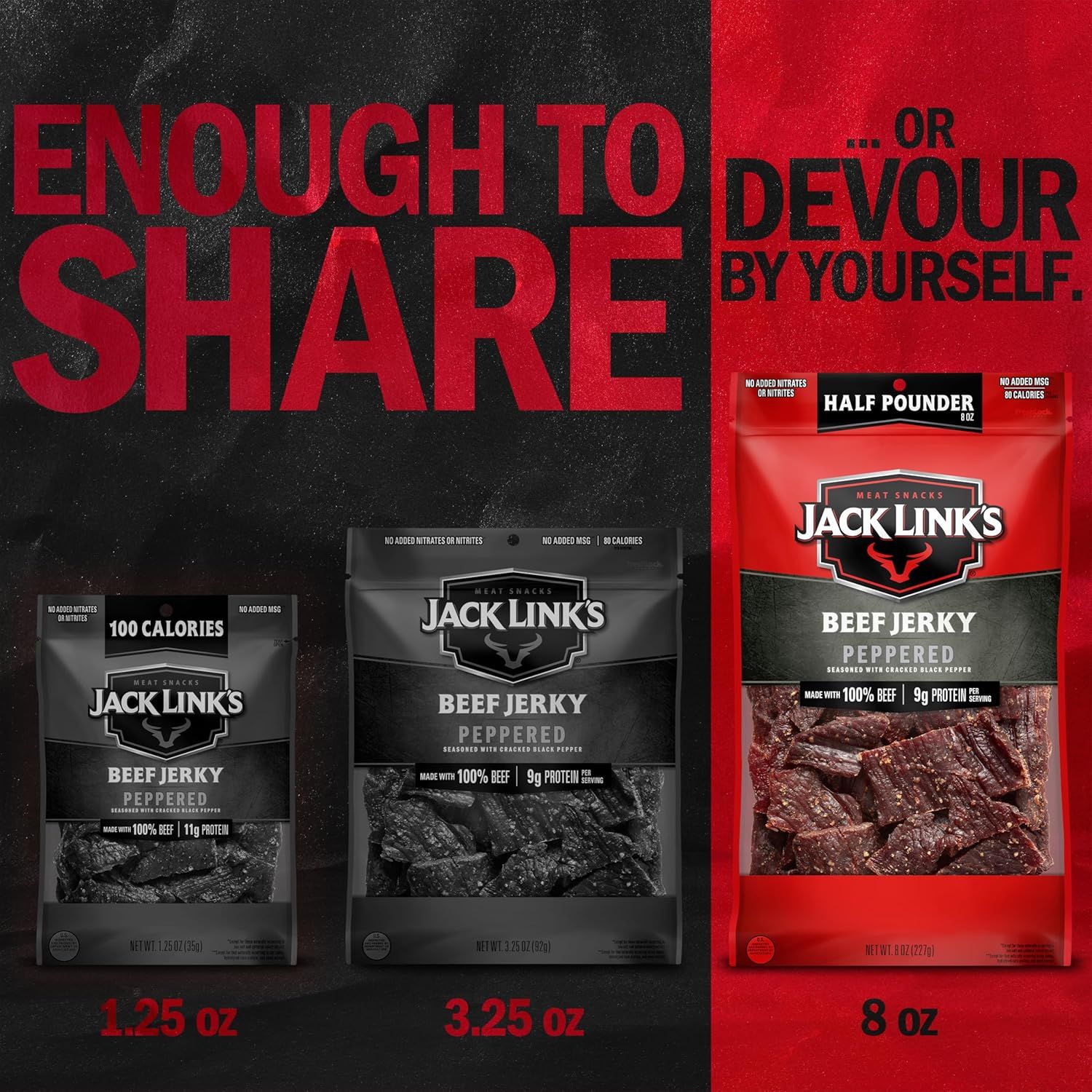 Displays the brand's product portfolio across three different package sizes (1.25 oz, 3.25 oz, and 8 oz) to help shoppers choose the right size option and…