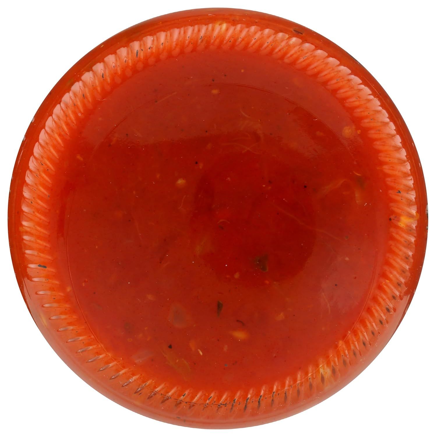 Provides a clean, catalog-style view of the orange paper plate on a white background with no text or design elements, allowing shoppers to see the product…