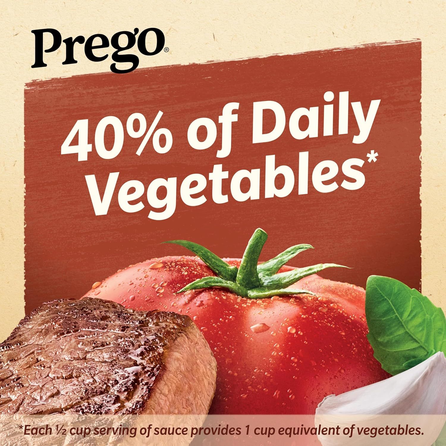 Communicates a quantifiable nutritional benefit to reassure shoppers that the product provides significant vegetable content, making it a healthier choice for…
