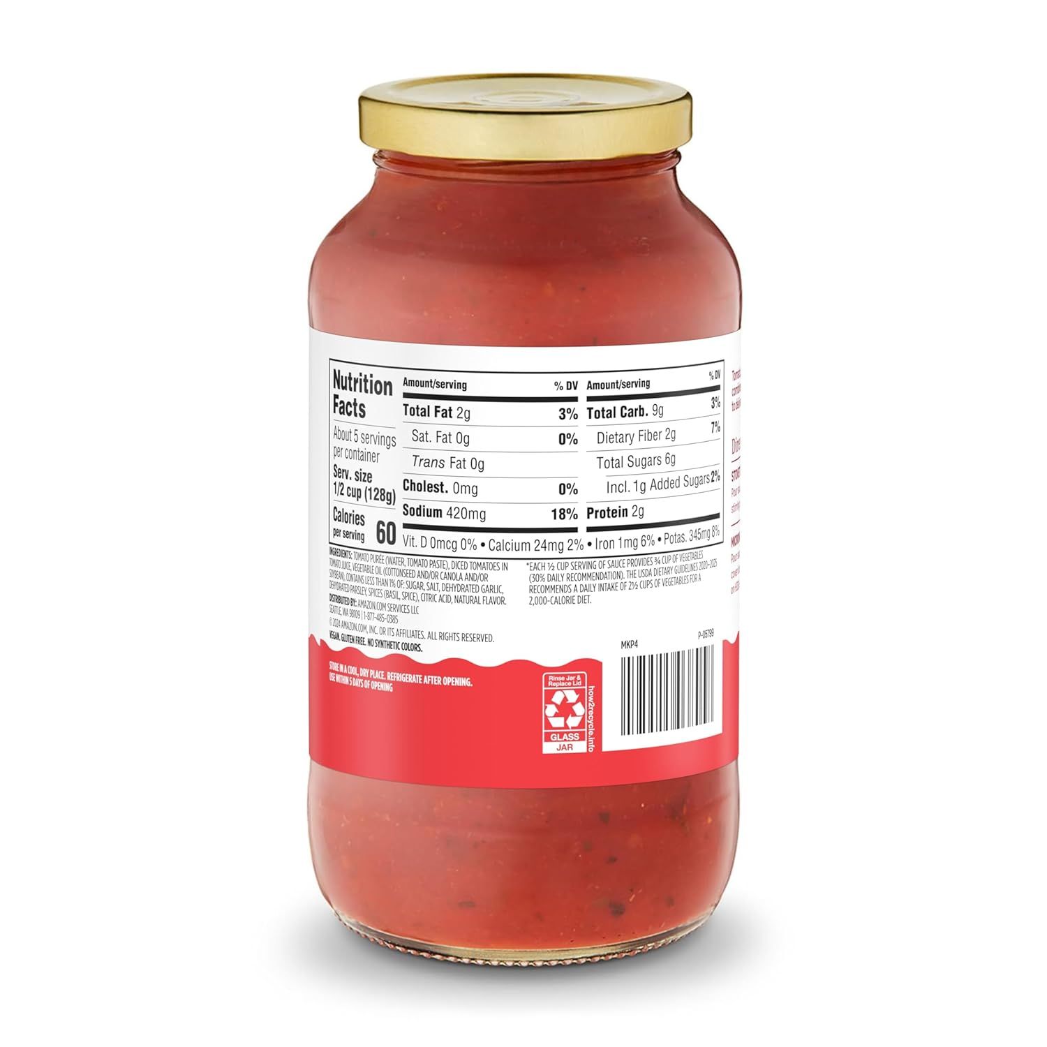 Displays the product packaging clearly on a white background to show the jar, label, and nutrition facts for catalog-style viewing.