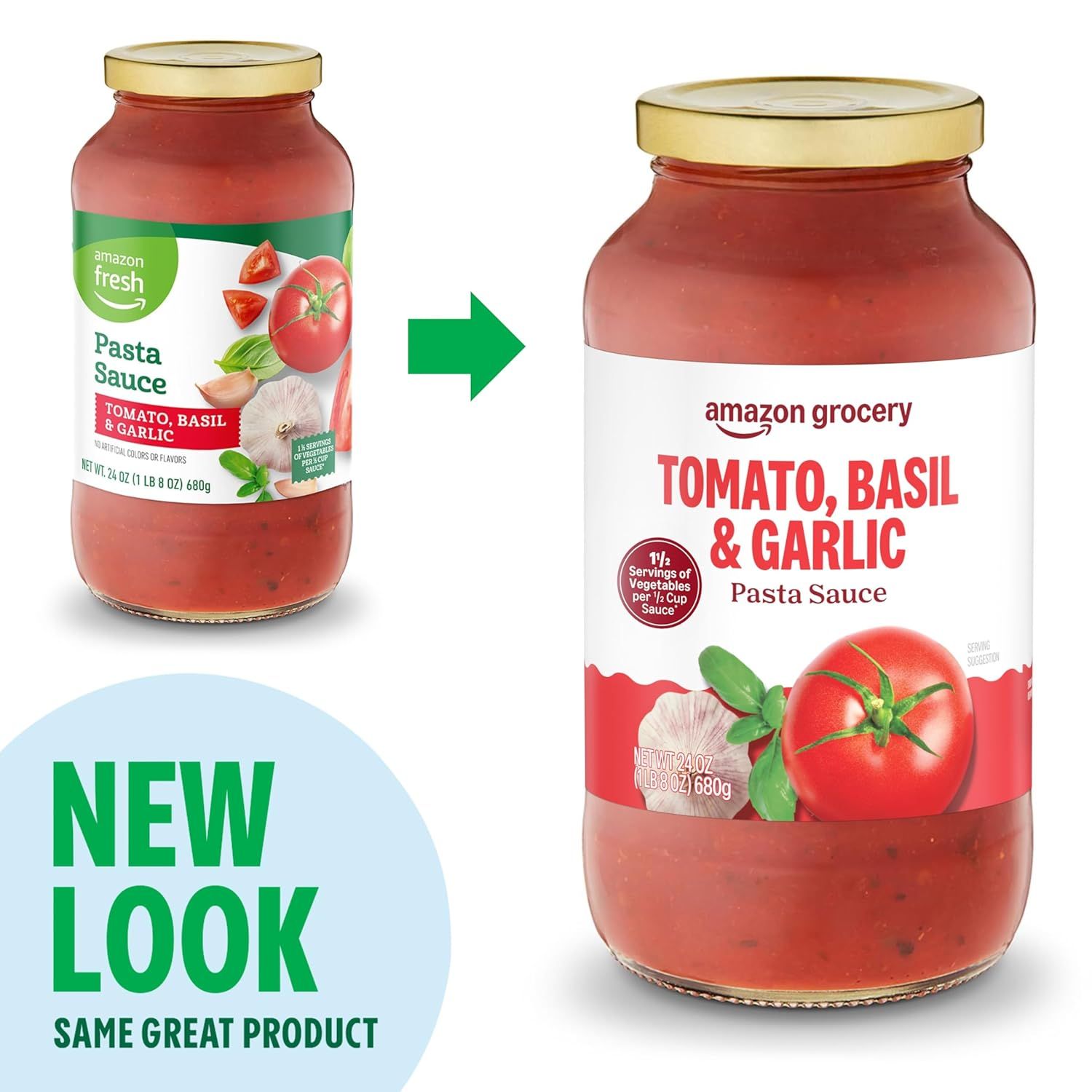 Communicates to shoppers that the product has updated packaging but remains the same trusted product, reducing confusion and maintaining brand continuity during the transition.