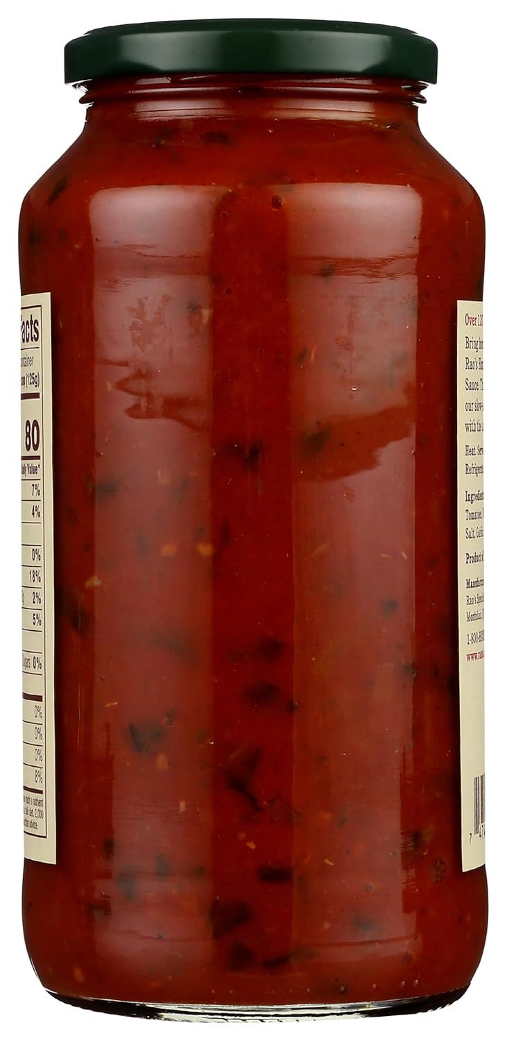 Provides a clean, catalog-style view of the product jar showing the sauce contents and packaging labels, allowing shoppers to see exactly what they will receive.
