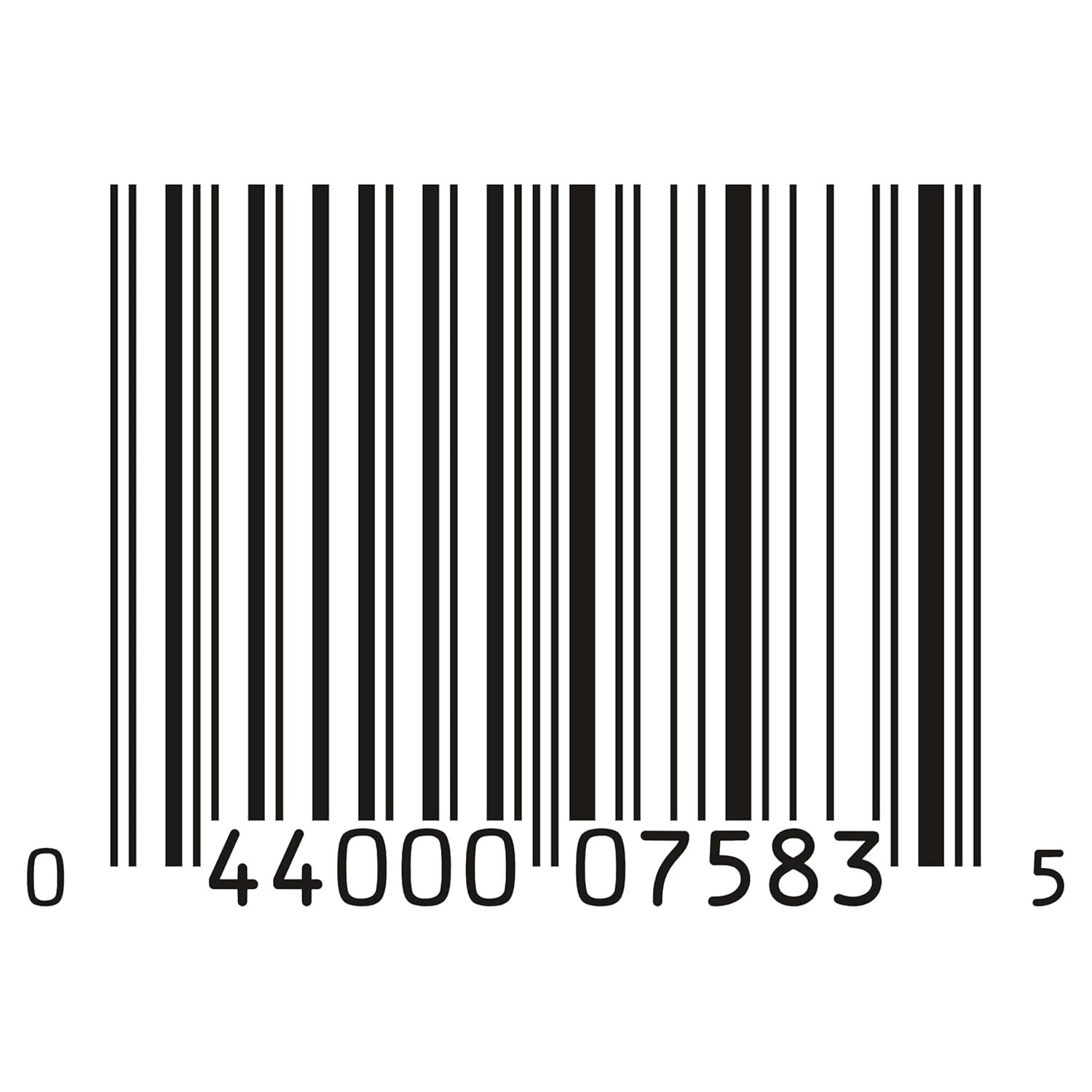 Displays the product's barcode for scanning and identification purposes, providing essential product information for retail and inventory management.