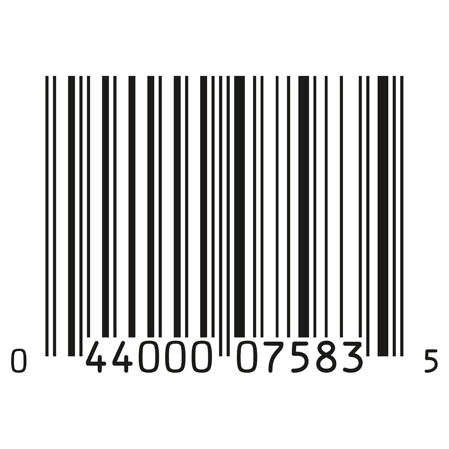 Displays the product's barcode for scanning and identification purposes, providing essential product information for retail and inventory management.