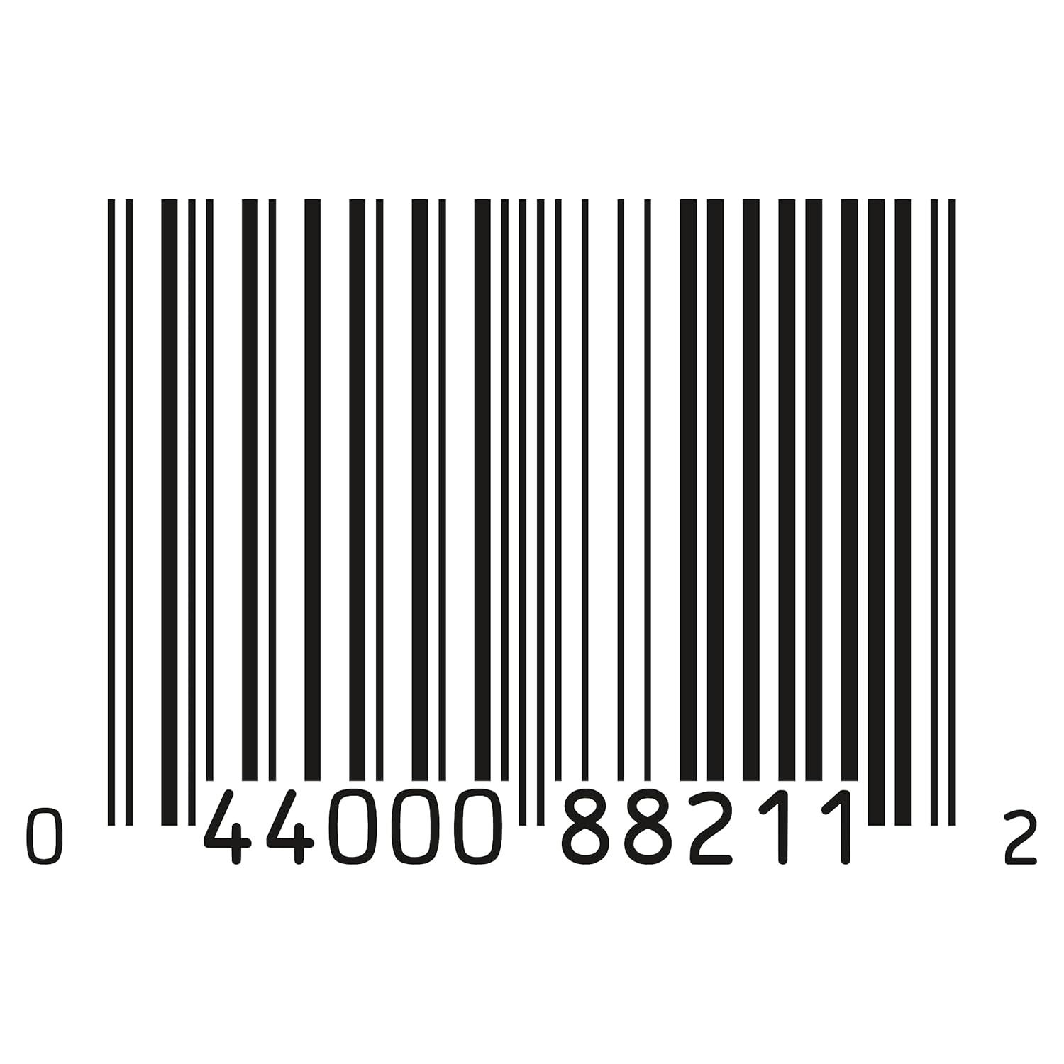 Displays the product barcode for scanning and identification purposes, providing essential product information for retail and inventory management.